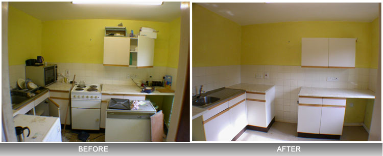 Before and After a Kitchen Clearance - Glendahand
